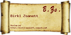 Birkl Zsanett névjegykártya